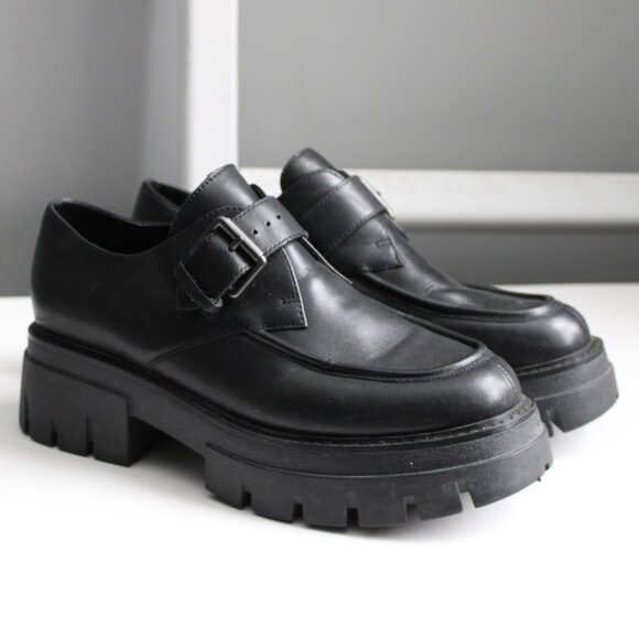 ASH Women's Black Lord Chunky Leather Loafers Size 39 EU / 9 US - Picture 2 of 7